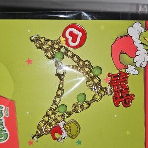 Grinch Gold Toned Charm Bracelet